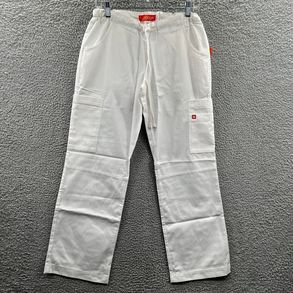 Women Medical Cargo Scrub Pants XS Healthcare Nurse Utility Workwear Draw String